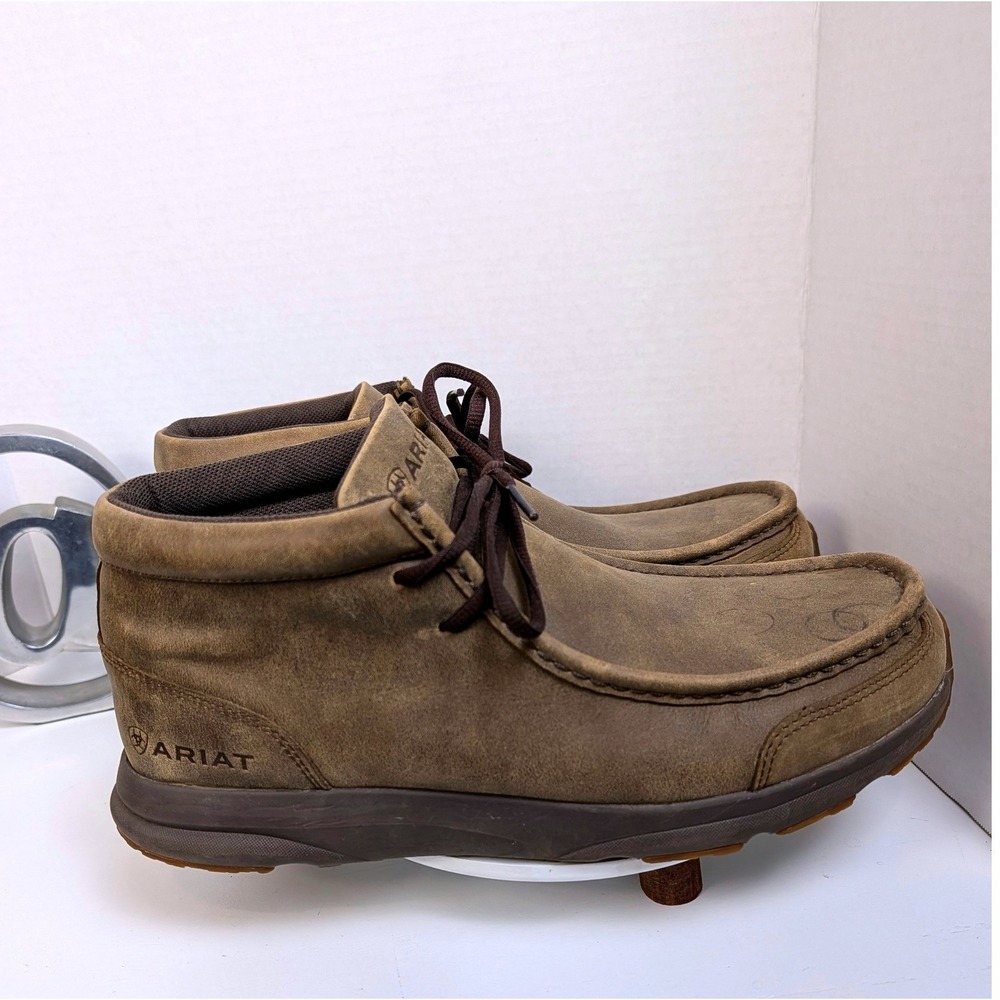 Ariat Hilo Mid Chukka Boots Size 11 Brown Leather Moc Toe Casual Shoes
